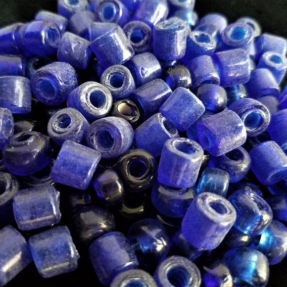 Last One! 72 COBALT BLUE Glass Crow BEADS - Picture 5 of 6